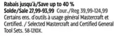Canadian Tire Selected Mastercraft and Certified General Tool Sets offer