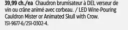 Canadian Tire ED Wine-Pouring Cauldron Mister or Animated Skull with Crow offer