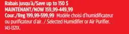 Canadian Tire Modèle choisi d'humidificateur ou purificateur d'air offer