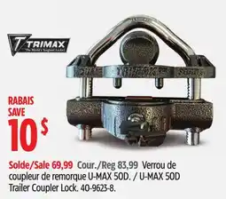 Canadian Tire U-MAX 50D Trailer Coupler Lock offer