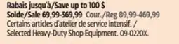 Canadian Tire Selected Innova Heavy-Duty Shop Equipment offer