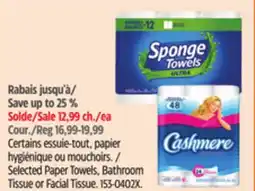 Canadian Tire Selected Paper Towels, Bathroom Tissue or Facial Tissue offer