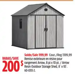 Canadian Tire Arrow Resin Outdoor Storage Shed, 8´ x 10´ offer