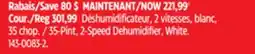 Canadian Tire For Living 35-Pint, 2-Speed Dehumidifier offer