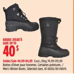 Canadian Tire Men's Winter Boots offer