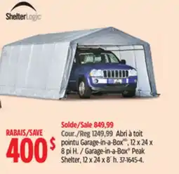 Canadian Tire Garage-in-a-Box Peak Shelter offer