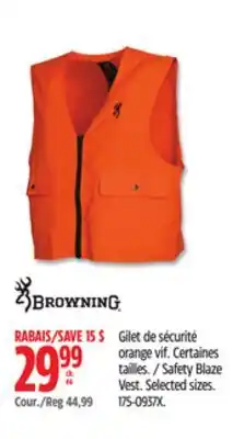 Canadian Tire Safety Blaze Vest offer