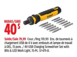 Canadian Tire 4V USB Charging Screwdriver Set with Bits & LED Work Light offer