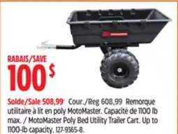 Canadian Tire MotoMaster Poly Bed Utility Trailer Cart offer