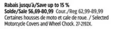 Canadian Tire Selected Motorcycle Covers and Wheel Chock offer