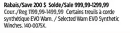 Canadian Tire Selected Warn EVO Synthetic Winches offer