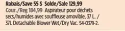 Canadian Tire 37L Detachable Blower Wet/Dry Vac offer