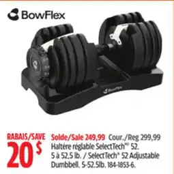 Canadian Tire SelectTech 52 Adjustable Dumbbell. 5-52.5lb offer