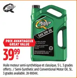 Canadian Tire Quaker State Semi-Synthetic and Conventional Motor Oil offer