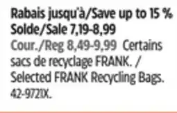 Canadian Tire Selected FRANK Recycling Bags offer
