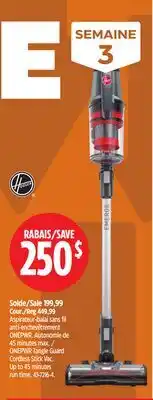 Canadian Tire ONEPWR Tangle Guard Cordless Stick Vac. Up to 45 minutes run time offer