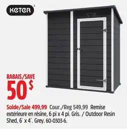 Canadian Tire Keter Outdoor Resin Shed offer