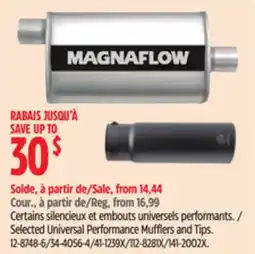 Canadian Tire Selected Universal Performance Mufflers and Tips offer