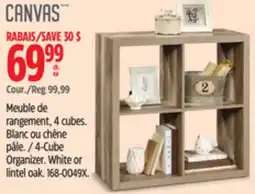 Canadian Tire 4-Cube Organizer. White or lintel oak offer