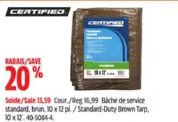 Canadian Tire Standard-Duty Brown Tarp, 10 x 12´ offer
