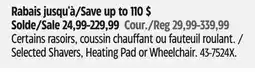 Canadian Tire Selected Shavers, Heating Pad or Wheelchair offer