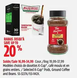 Canadian Tire Selected K-Cup Pods, Ground Coffee and Beans offer