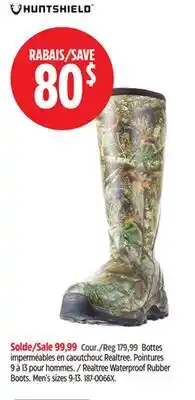 Canadian Tire HUNTSHIELD Realtree Waterproof Rubber Boots offer