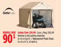 Canadian Tire Shelterlogic Waterproof Peak Shed offer
