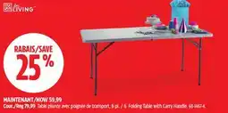 Canadian Tire 6´ Folding Table with Carry Handle offer