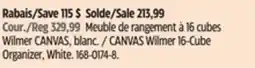 Canadian Tire CANVAS Wilmer 16-Cube Organizer, White offer