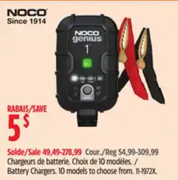 Canadian Tire NOCO Battery Chargers offer