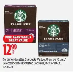 Canadian Tire Selected Starbucks Vertuo Capsules, 8-Ct or 10-Ct offer