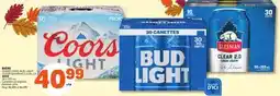 Marché Bonichoix COORS LIGHT, BUD LIGHT OR SLEEMAN CLEAR 2.0 BEER offer