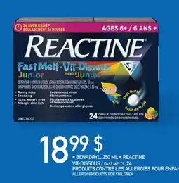 Jean Coutu BENADRYL, REACTINE ALLERGY PRODUCTS FOR CHILDREN offer