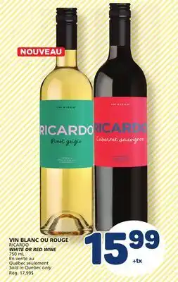 Marché Bonichoix RICARDO WHITE OR RED WINE offer