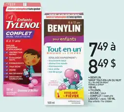 Jean Coutu BENYLIN, TYLENOL offer