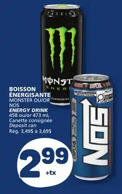 Marché Bonichoix MONSTER OR NOS ENERGY DRINK offer
