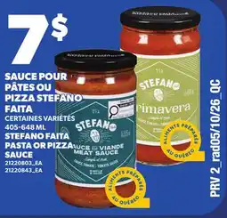 Provigo SAUCE POUR PÂTES OU PIZZA STEFANO FAITA | STEFANO FAITA PASTA OR PIZZA SAUCE offer