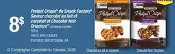 Provigo PRETZEL CRISPS DE SNACK FACTORY SAVEUR CHOCOLAT AU LAIT ET CARAMEL ET CHOCOLAT NOIR DRIZZLERS offer
