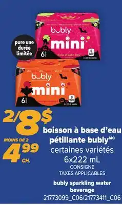 Provigo BOISSON À BASE D'EAU PÉTILLANTE BUBLY | BUBLY SPARKLING WATER BEVERAGE offer