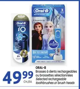 Uniprix ORAL-B Brosses à dents rechargeables ou brossettes sélectionnées offer