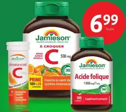 Uniprix Jamieson Acide folique, Jamieson À CROQUER C, Jamieson Effervescent C offer