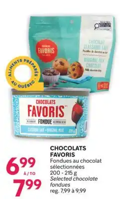 Brunet CHOCOLATS FAVORIS Fondues au chocolat sélectionnées offer