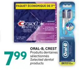 Brunet ORAL-B, CREST Produits dentaires sélectionnés offer