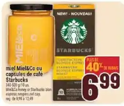 Marché Adonis Miel&Co or Starbucks offer