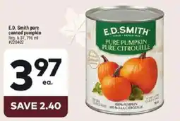 Giant Tiger E.D. Smith pure canned pumpkin offer