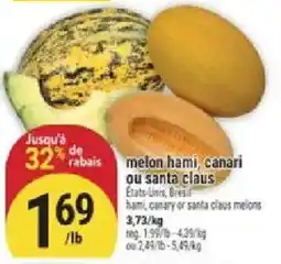 Marché Adonis melon hami, canari ou santa claus offer