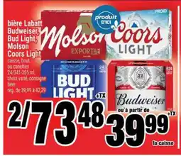 Super C bière Labatt, Budweiser, Bud Light, Molson Coors Light offer