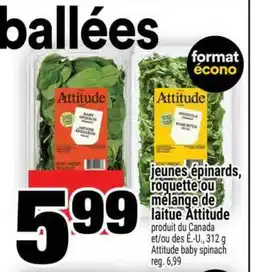 Super C jeunes épinards, roquette ou mélange de laitue Attitude offer