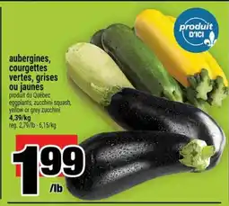 Super C aubergines, courgettes vertes, grises ou jaunes offer